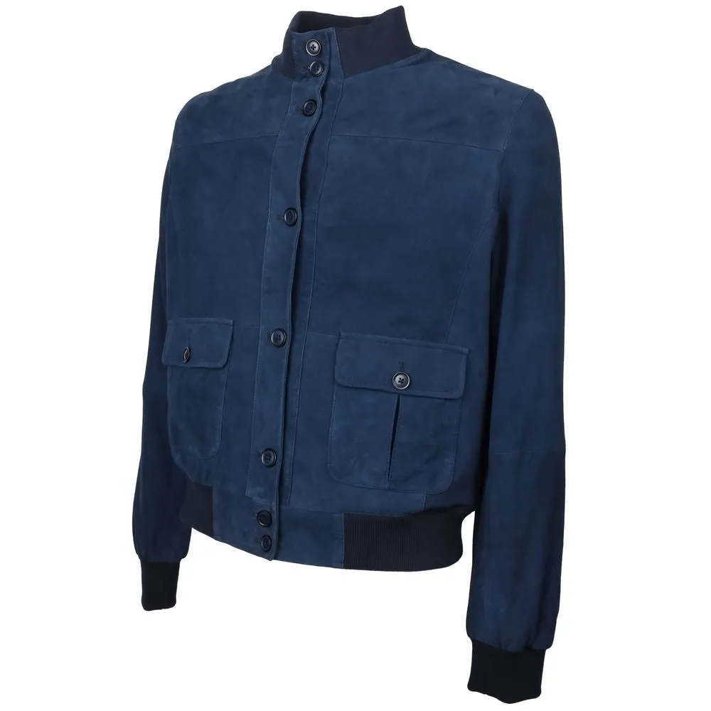 Emilio Romanelli Blue Calfskin Men Bomber Jacket sold by Siebentaschen product image thumbnail 3