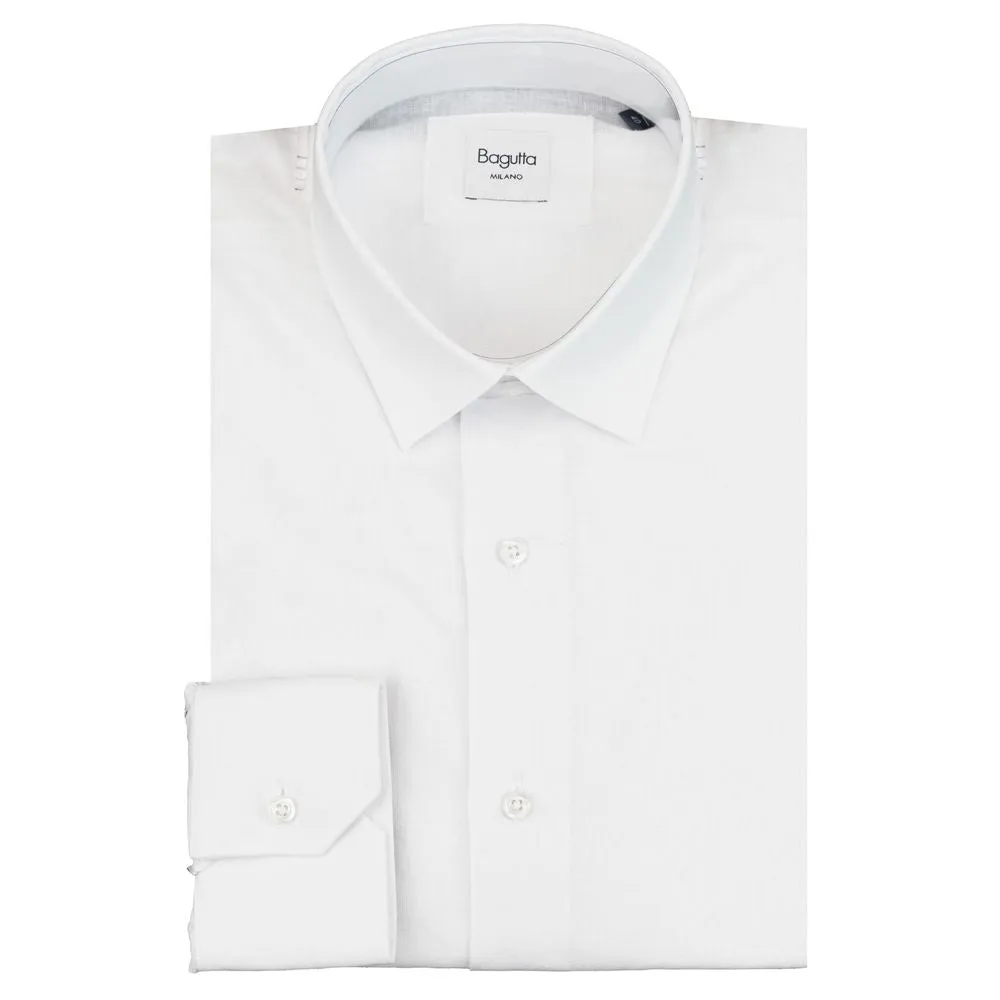 Bagutta White Linen Men Shirt sold by Siebentaschen