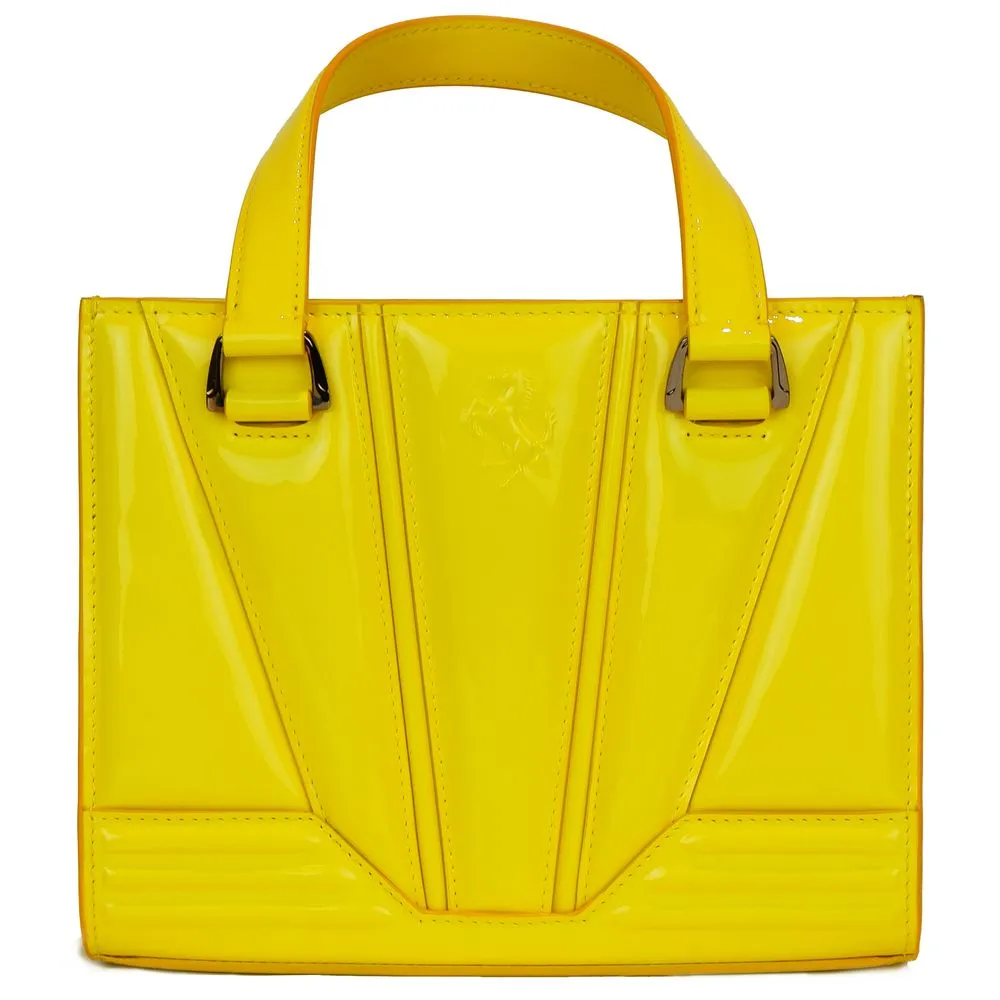 Ferrari Yellow Leather Handbag sold by Siebentaschen