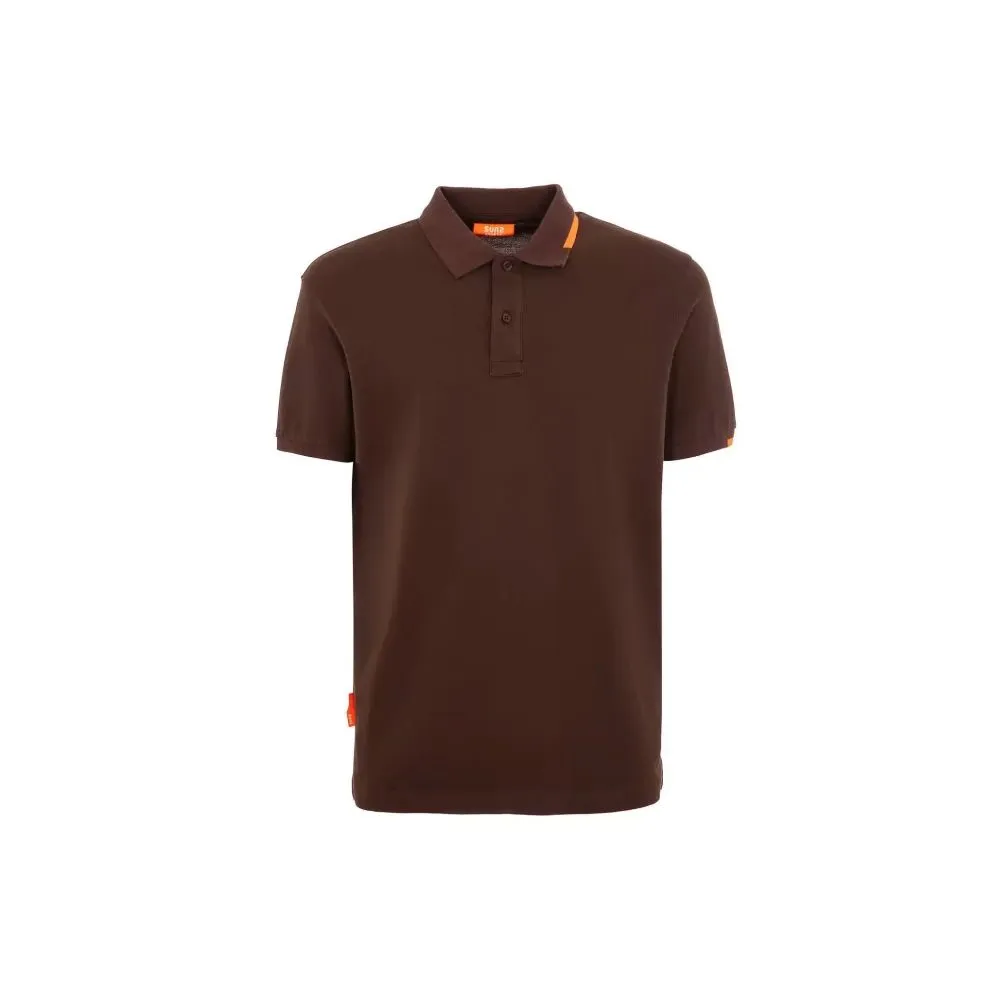Suns Brown Cotton Polo Shirt sold by Siebentaschen
