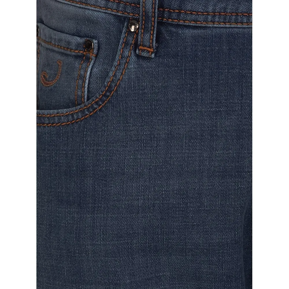 Jacob Cohen Blue Cotton Men's Slim Fit Jean sold by Siebentaschen product image thumbnail 3