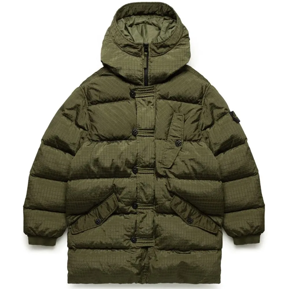 Stone Island Green Nylon Men Parka sold by Siebentaschen