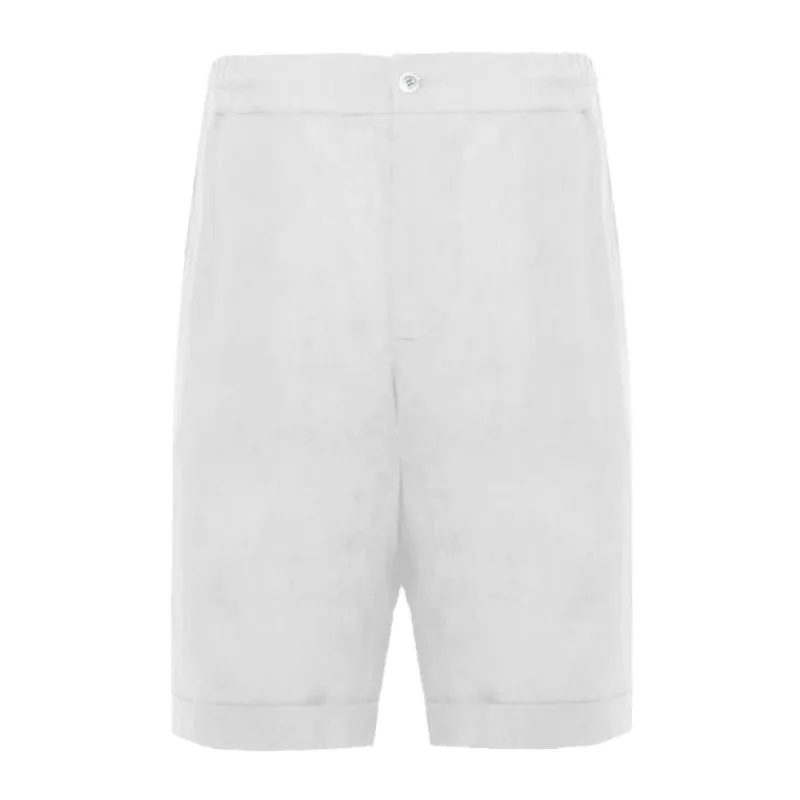 Alpha Studio White Linen Short sold by Siebentaschen