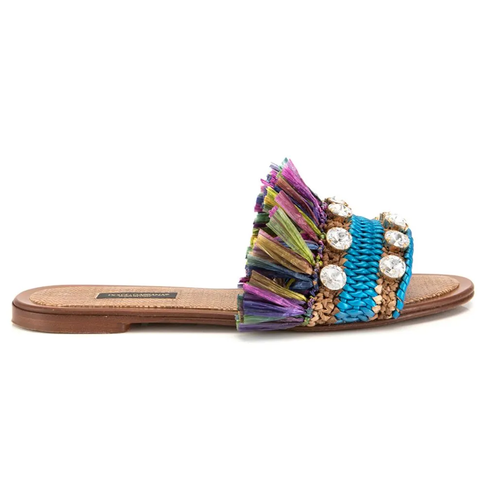 Dolce & Gabbana Multicolor Lambskin Women Sandal sold by Siebentaschen