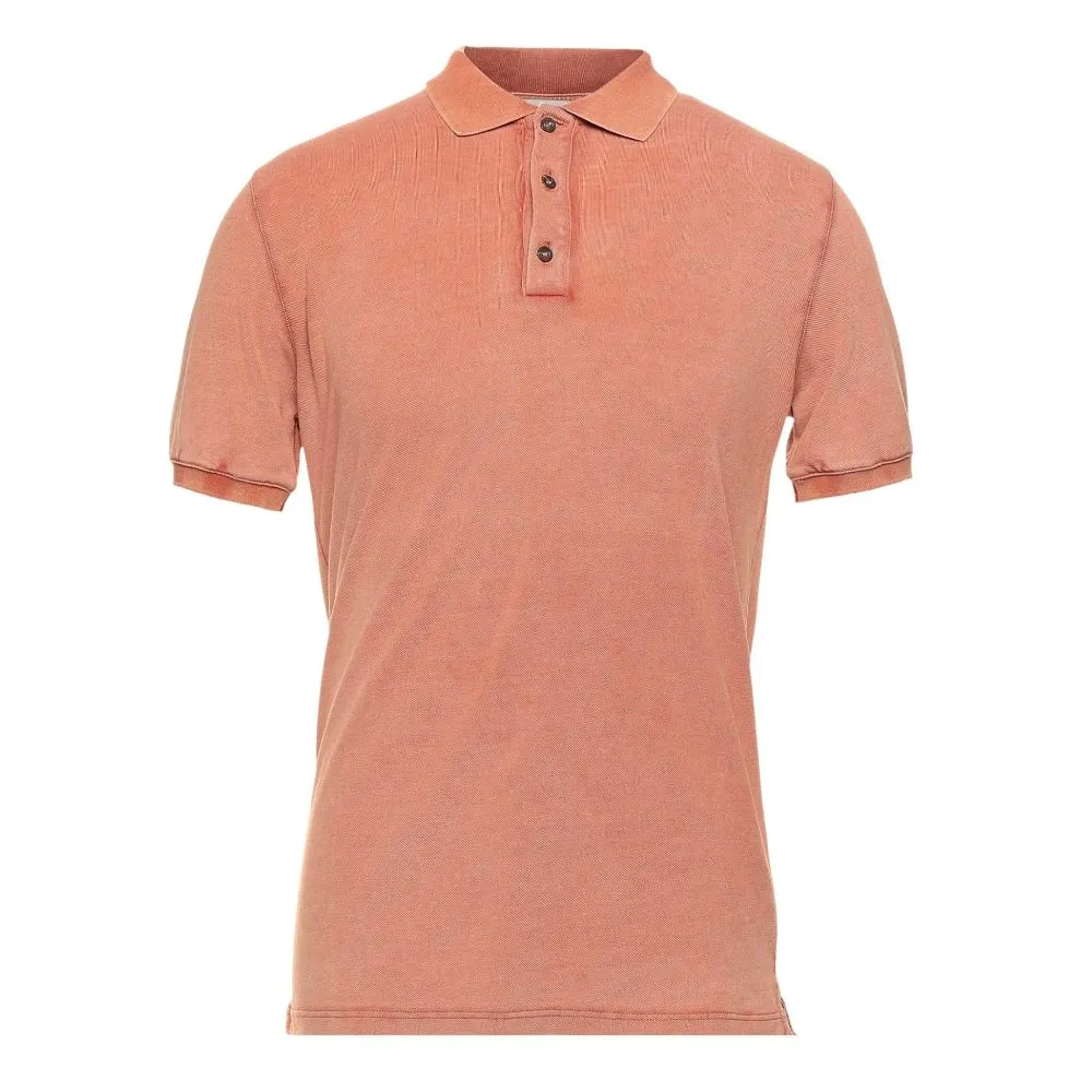 Alpha Studio Pink Cotton Polo Shirt sold by Siebentaschen