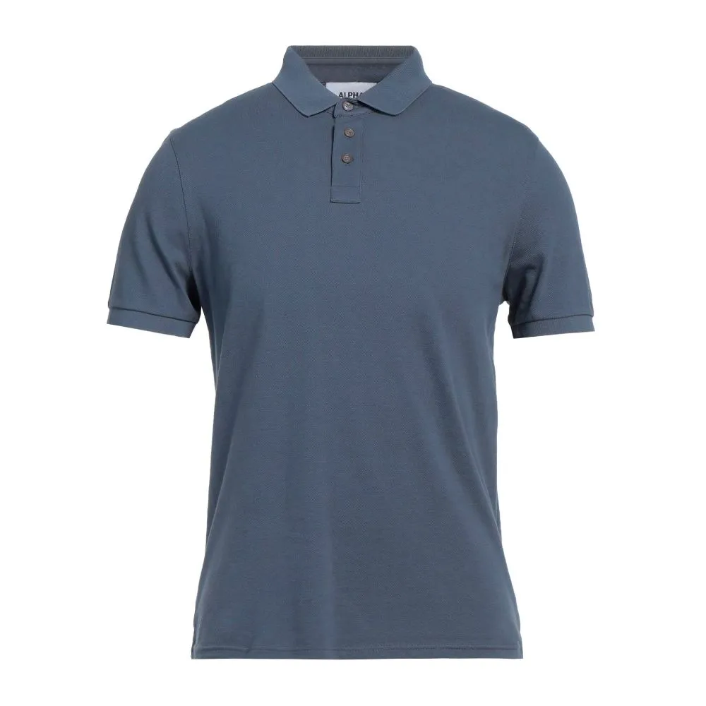 Alpha Studio Blue Cotton Polo Shirt sold by Siebentaschen