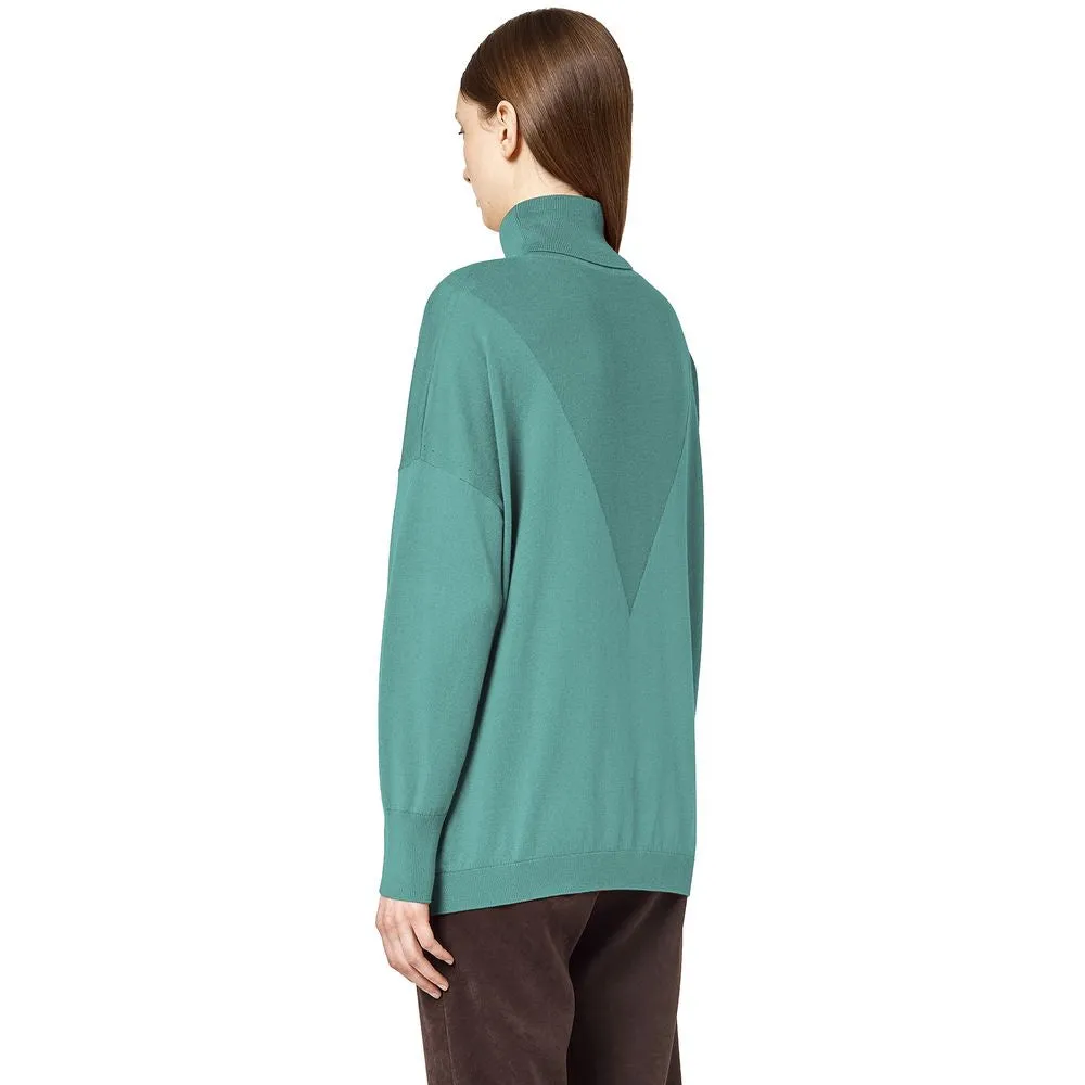 Alpha Studio Green Silk Sweater sold by Siebentaschen product image thumbnail 2