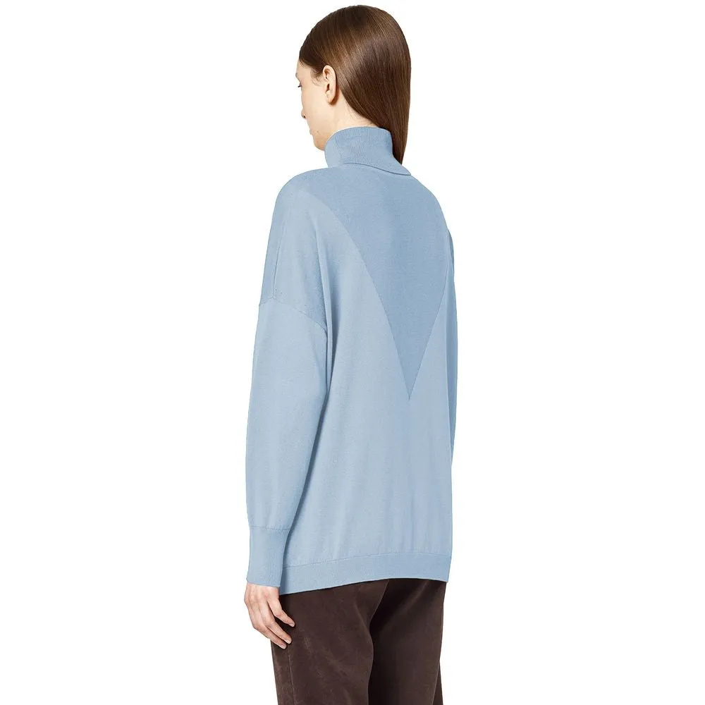 Alpha Studio Light Blue Silk Women Sweater sold by Siebentaschen product image thumbnail 2