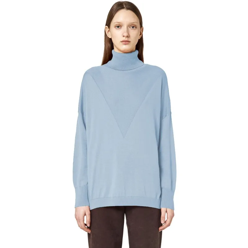 Alpha Studio Light Blue Silk Women Sweater made by Siebentaschen