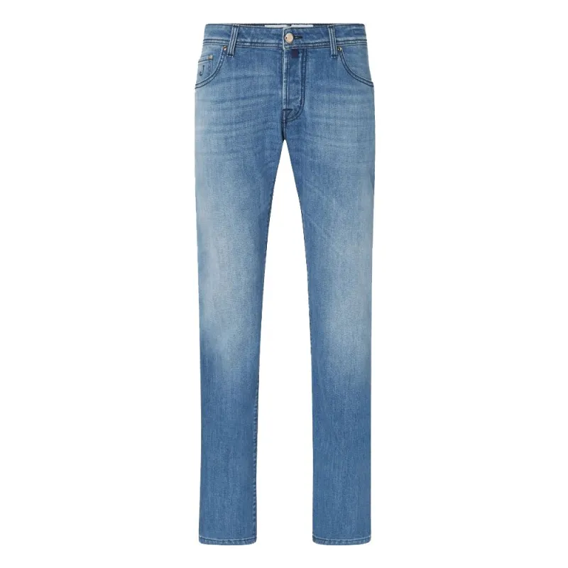 Jacob Cohen Blue Cotton Men Jeans sold by Siebentaschen