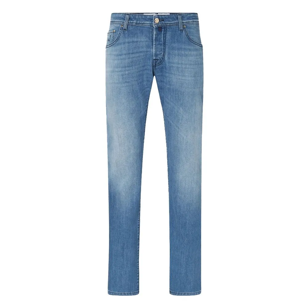 Jacob Cohen Blue Cotton Men Jeans sold by Siebentaschen