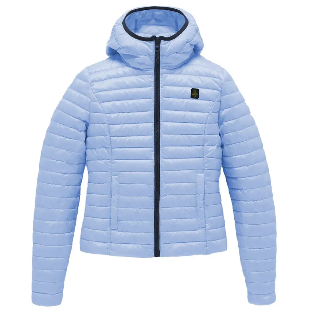 Refrigiwear Light Blue Polyamide Women Jacket sold by Siebentaschen