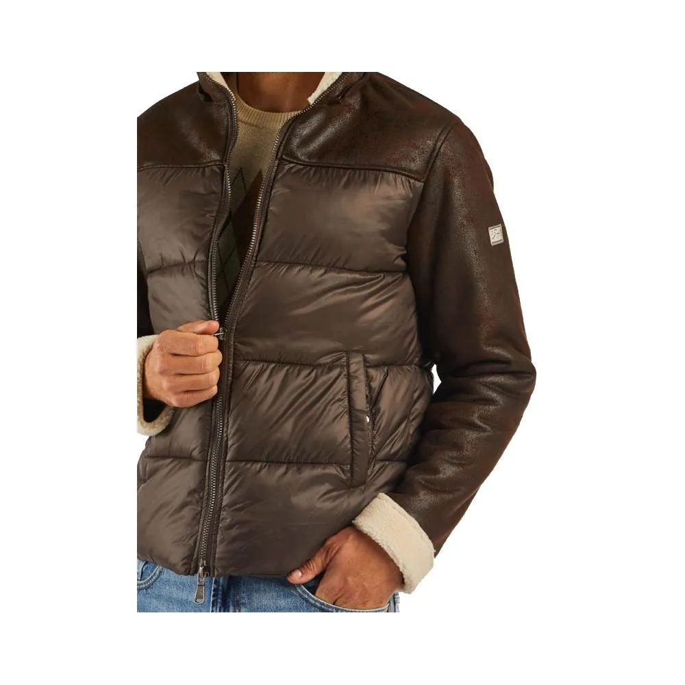 Yes Zee Brown Nylon Men's Quilted Jacket sold by Siebentaschen product image thumbnail 4
