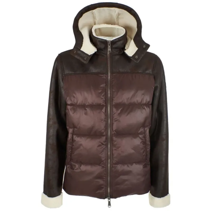 Yes Zee Brown Nylon Men's Quilted Jacket sold by Siebentaschen