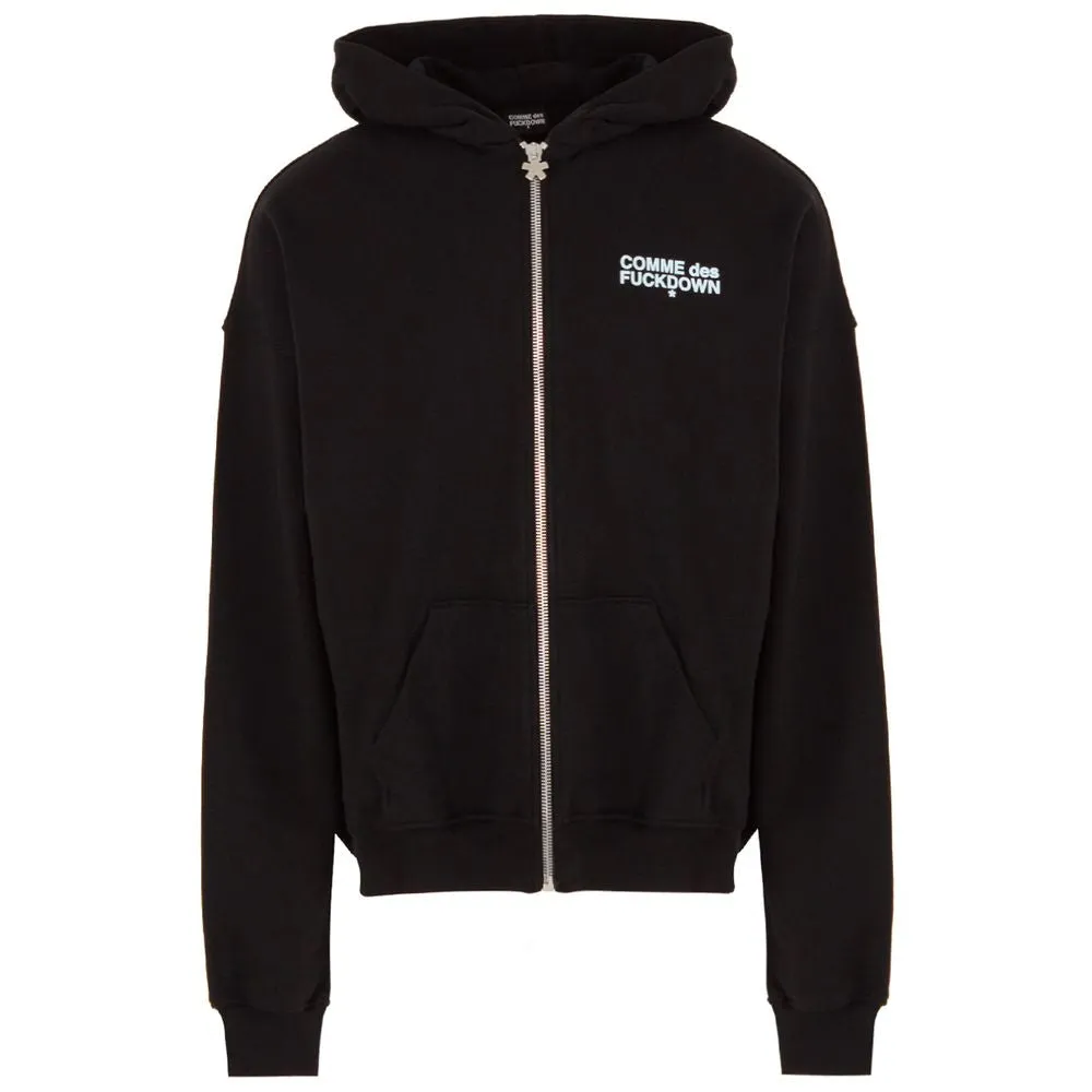 Comme Des Fuckdown Black Cotton Men's Hooded Sweatshirt sold by Siebentaschen