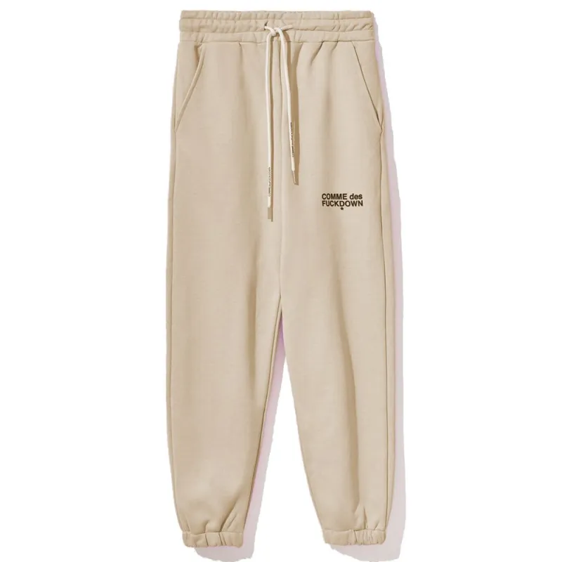 Comme Des Fuckdown Beige Cotton Women Sweatpant sold by Siebentaschen