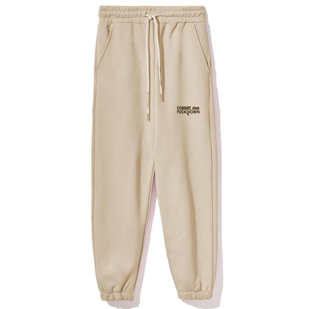 Comme Des Fuckdown Beige Cotton Women Sweatpant sold by Siebentaschen