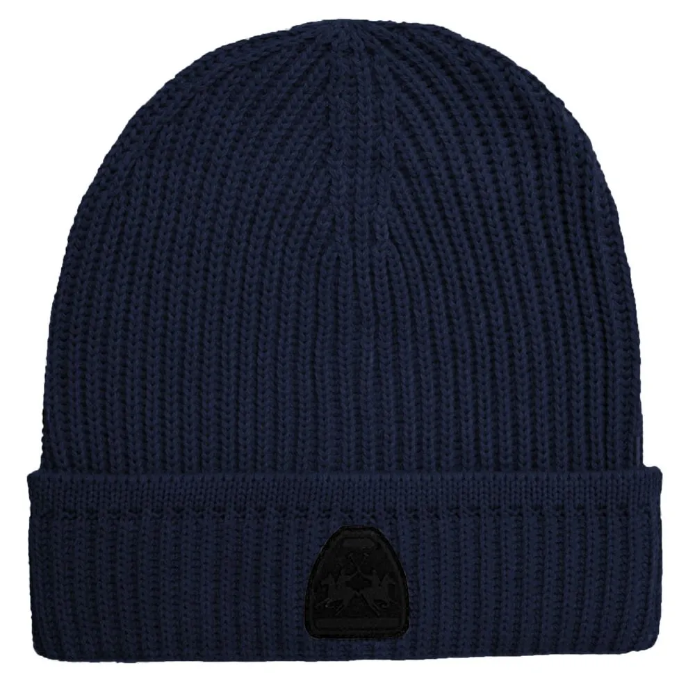 La Martina Blue Acrylic Men Beanie sold by Siebentaschen