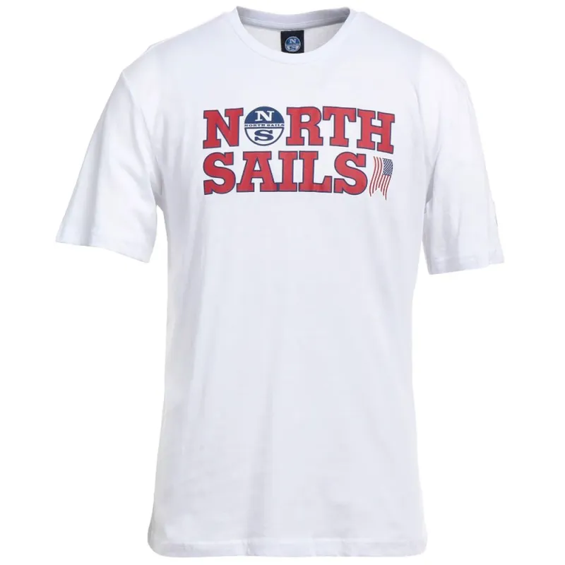 North Sails Elegant White Cotton Logo Tee sold by Siebentaschen