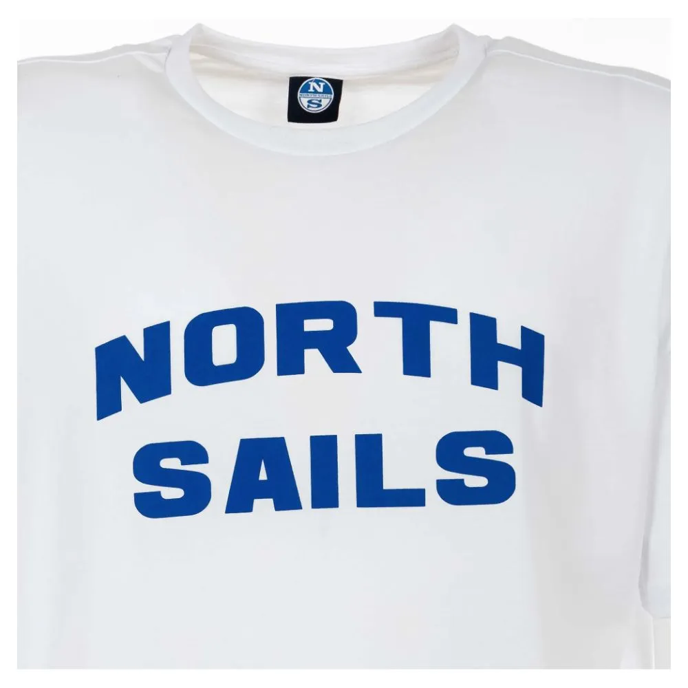 North Sails Elegant White Cotton Tee with Bold Blue Logo sold by Siebentaschen product image thumbnail 3