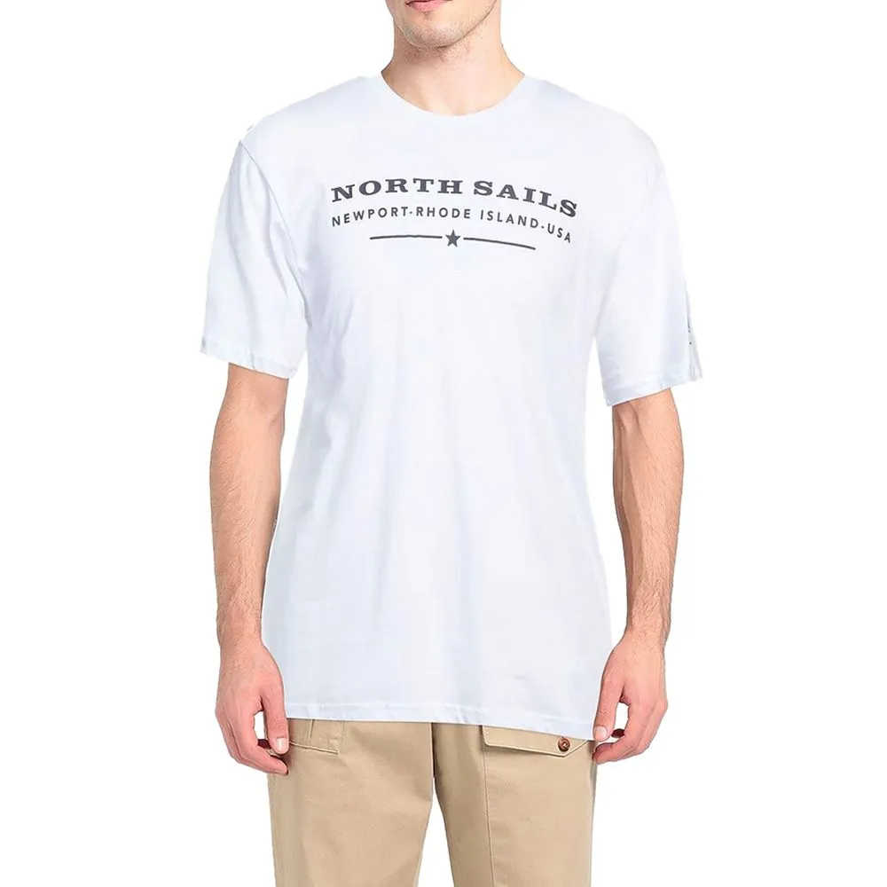 North Sails Elegant White Cotton Tee with Chest Print sold by Siebentaschen product image thumbnail 3