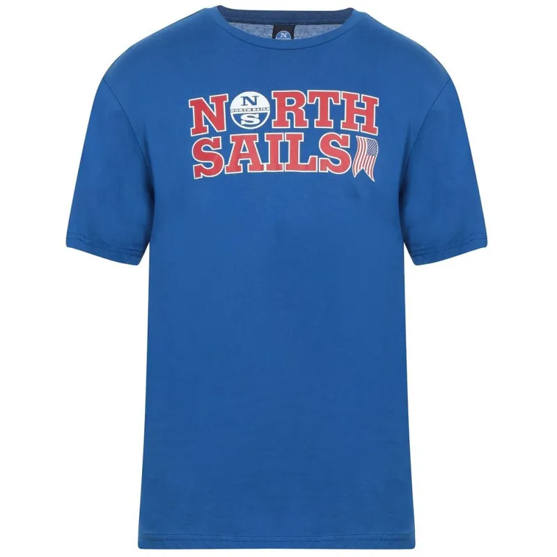 North Sails Light Blue Cotton Men T-Shirt sold by Siebentaschen