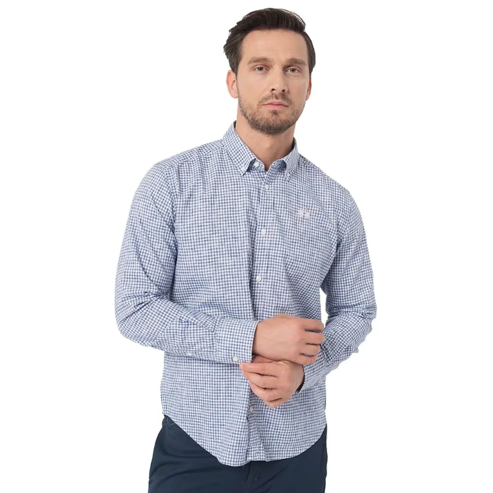 La Martina Elegant Checkered Cotton Shirt with Embroidered Logo sold by Siebentaschen product image thumbnail 3