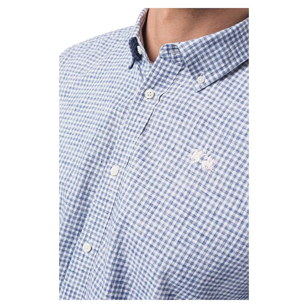 La Martina Elegant Checkered Cotton Shirt with Embroidered Logo sold by Siebentaschen product image thumbnail 4