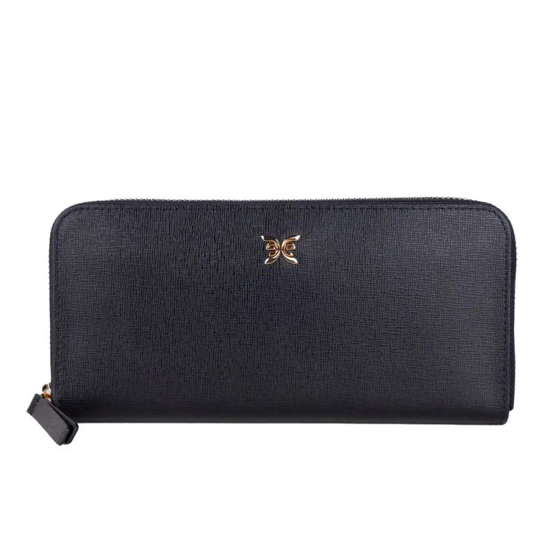 Ungaro Elegant Leather Zippered Wallet in Classic Black sold by Siebentaschen