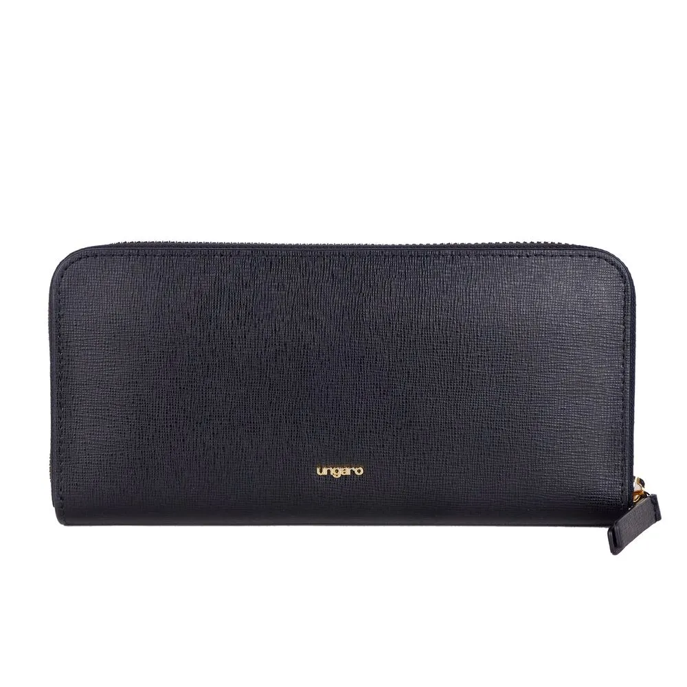 Ungaro Elegant Leather Zippered Wallet in Classic Black sold by Siebentaschen product image thumbnail 2