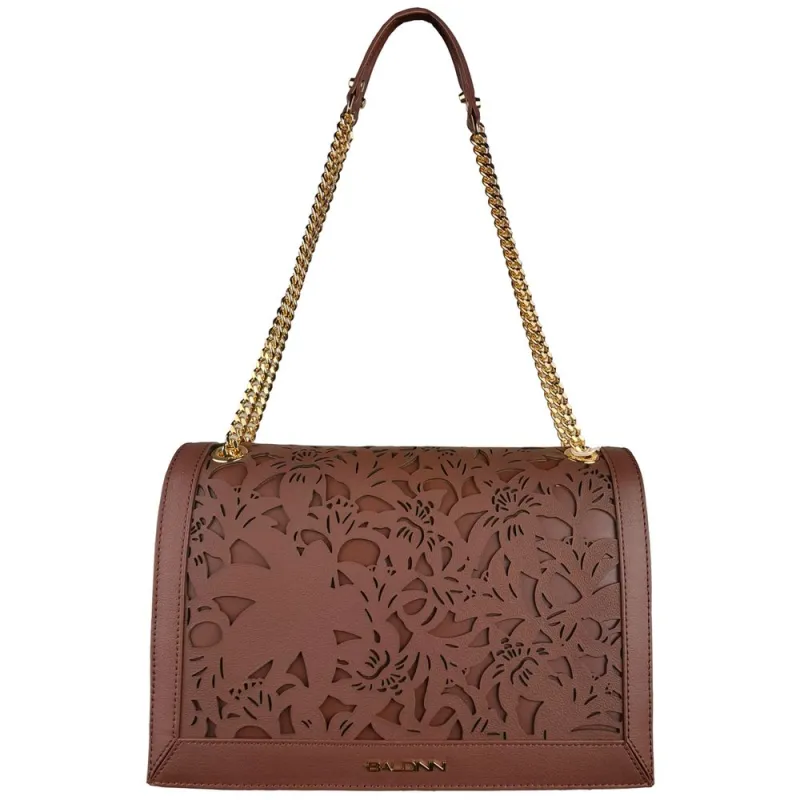 Baldinini Trend Brown Calfskin Women Crossbody Bag sold by Siebentaschen