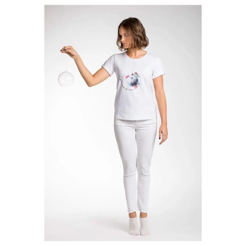 A.Tratti White Viscose Women T-Shirt sold by Siebentaschen