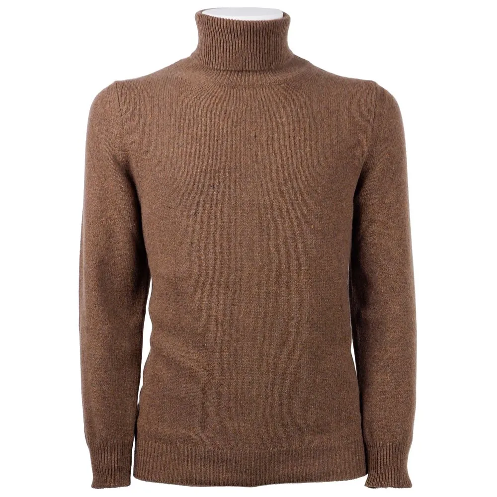 Emilio Romanelli Brown Cashmere Men Sweater sold by Siebentaschen