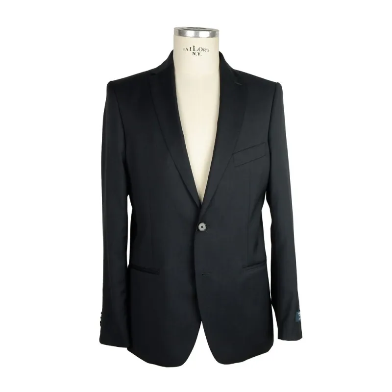 Made in Italy Black Wool Men Suit sold by Siebentaschen