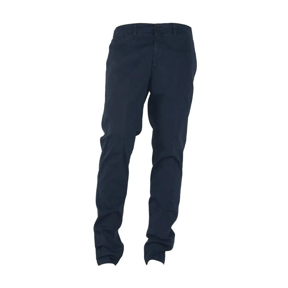 Made in Italy Blue Cotton Men's Trouser sold by Siebentaschen