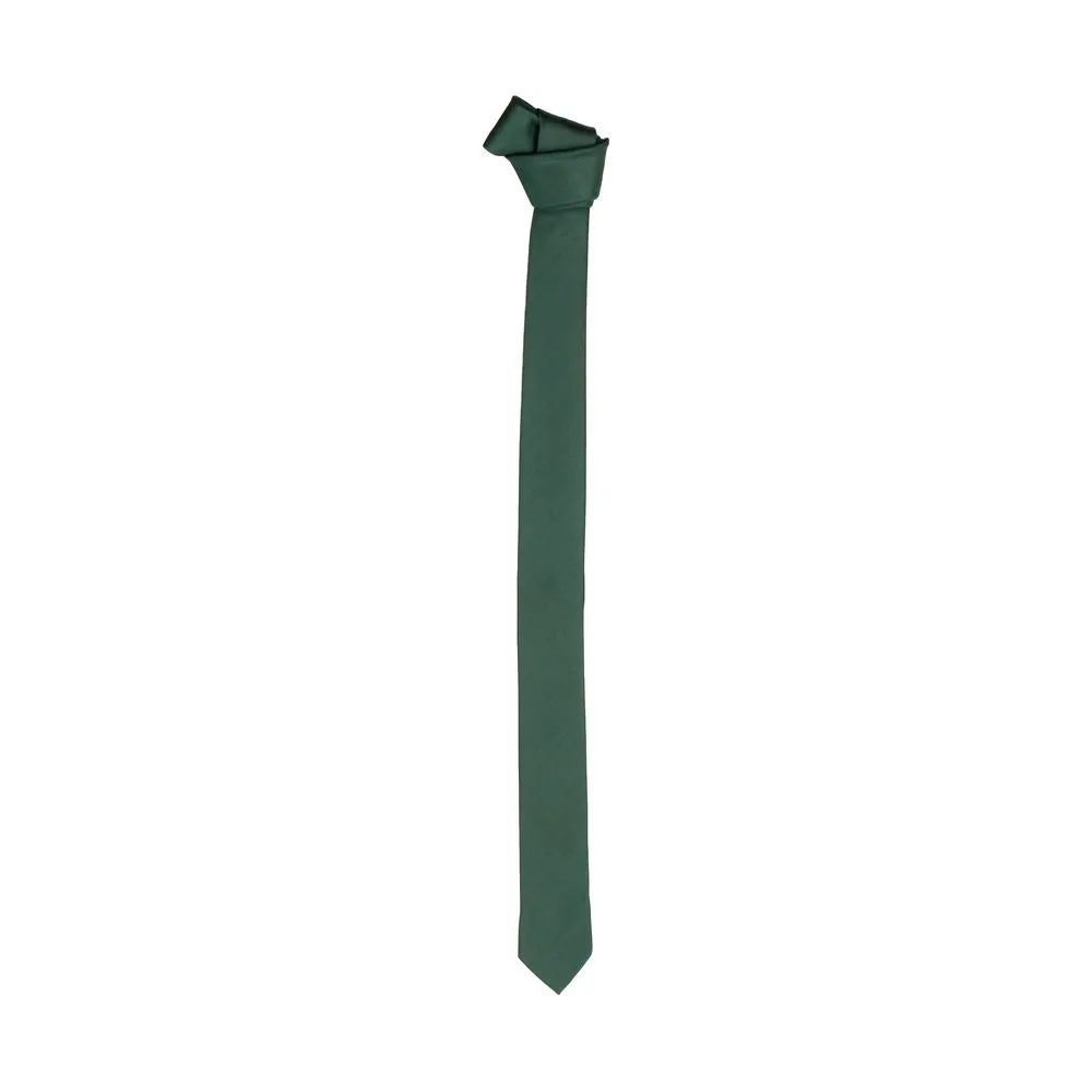 Emilio Romanelli Elegant Green Silk Slim Tie sold by Siebentaschen