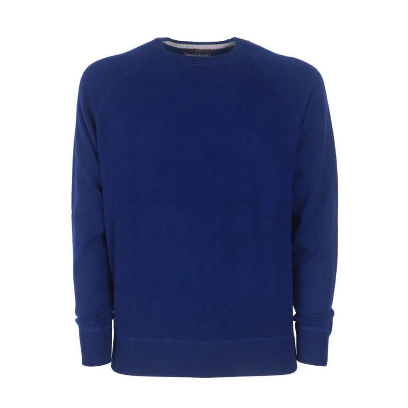 Emilio Romanelli Blue Cashmere Men Sweater sold by Siebentaschen
