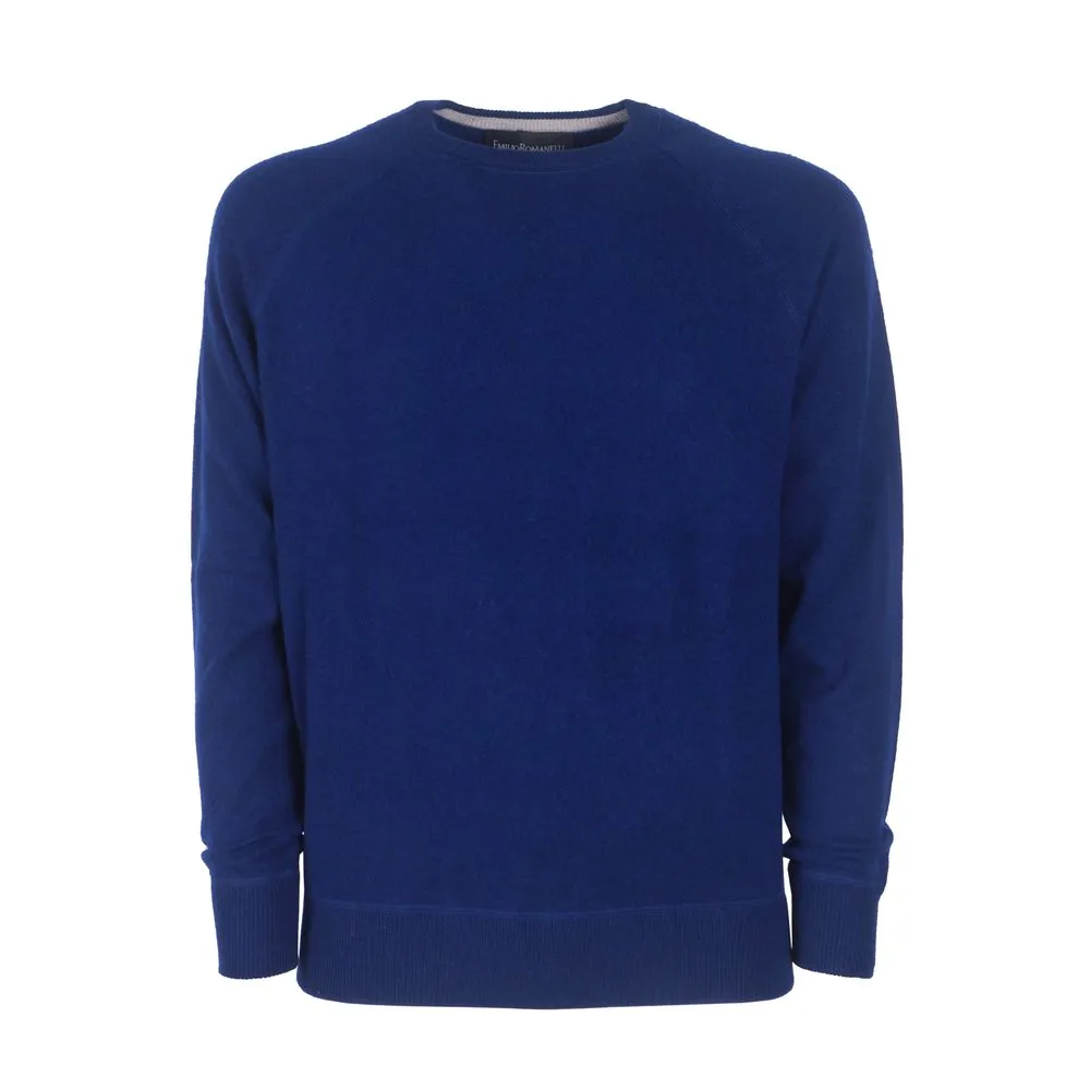 Emilio Romanelli Blue Cashmere Men Sweater sold by Siebentaschen