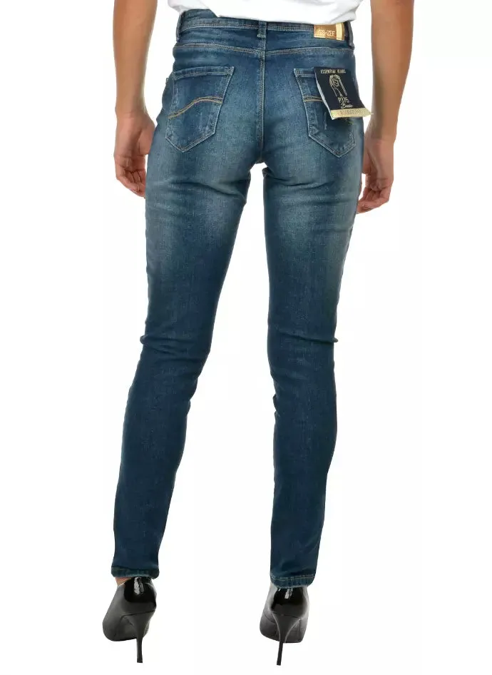 Yes Zee Blue Cotton Women's Skinny Jean sold by Siebentaschen product image thumbnail 2