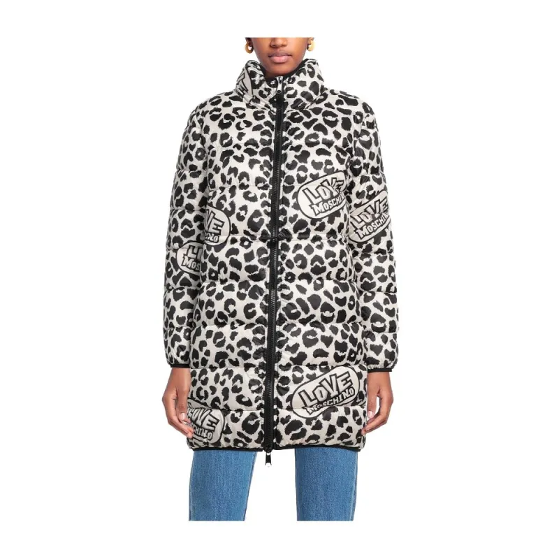 Love Moschino Chic Leopard Print Down Jacket made by Love Moschino