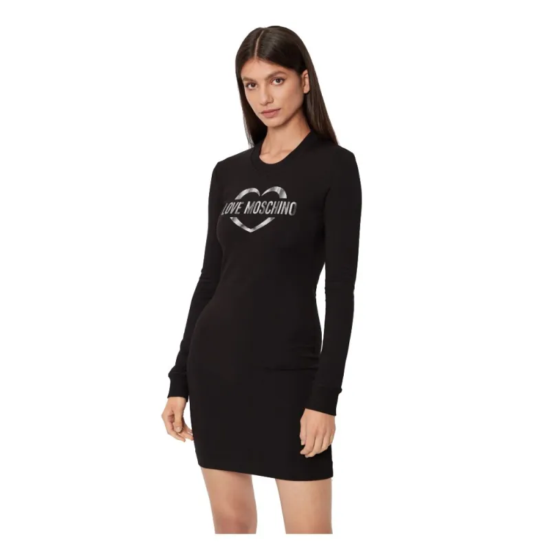 Love Moschino Chic Cotton Blend Logo Dress sold by Siebentaschen