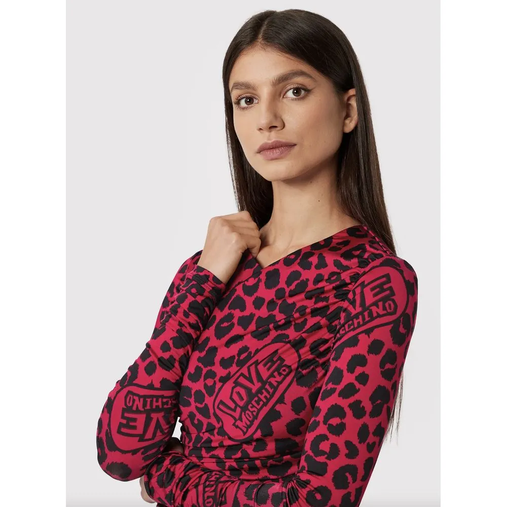 Love Moschino Chic Leopard Texture Dress in Pink and Black sold by Siebentaschen product image thumbnail 5