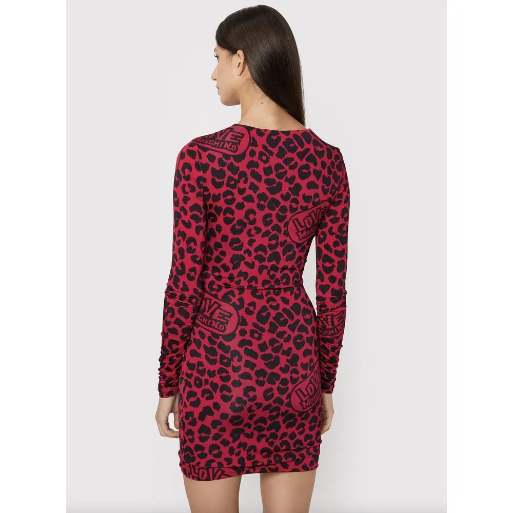 Love Moschino Chic Leopard Texture Dress in Pink and Black sold by Siebentaschen product image thumbnail 2