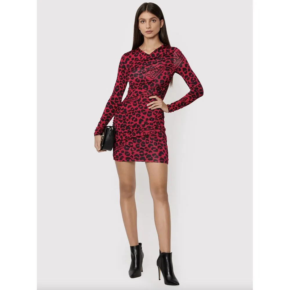 Love Moschino Chic Leopard Texture Dress in Pink and Black sold by Siebentaschen product image thumbnail 4