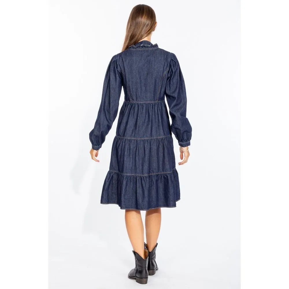 Love Moschino Elegant Dark Blue Denim Flare Dress sold by Siebentaschen product image thumbnail 4