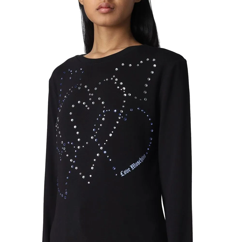 Love Moschino Rhinestone Heart Embellished Cotton Tee sold by Siebentaschen product image thumbnail 3