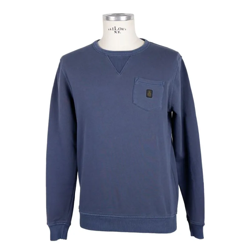 Refrigiwear Blue Cotton Men Sweater made by Siebentaschen