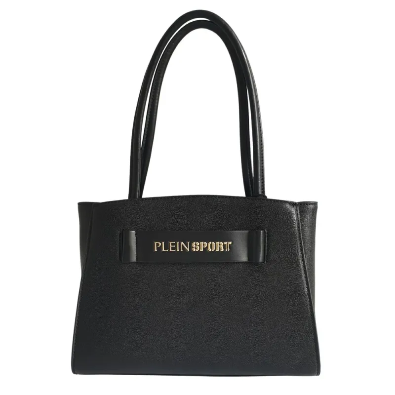Plein Sport Sleek Black Three-Compartment Tote Bag sold by Siebentaschen