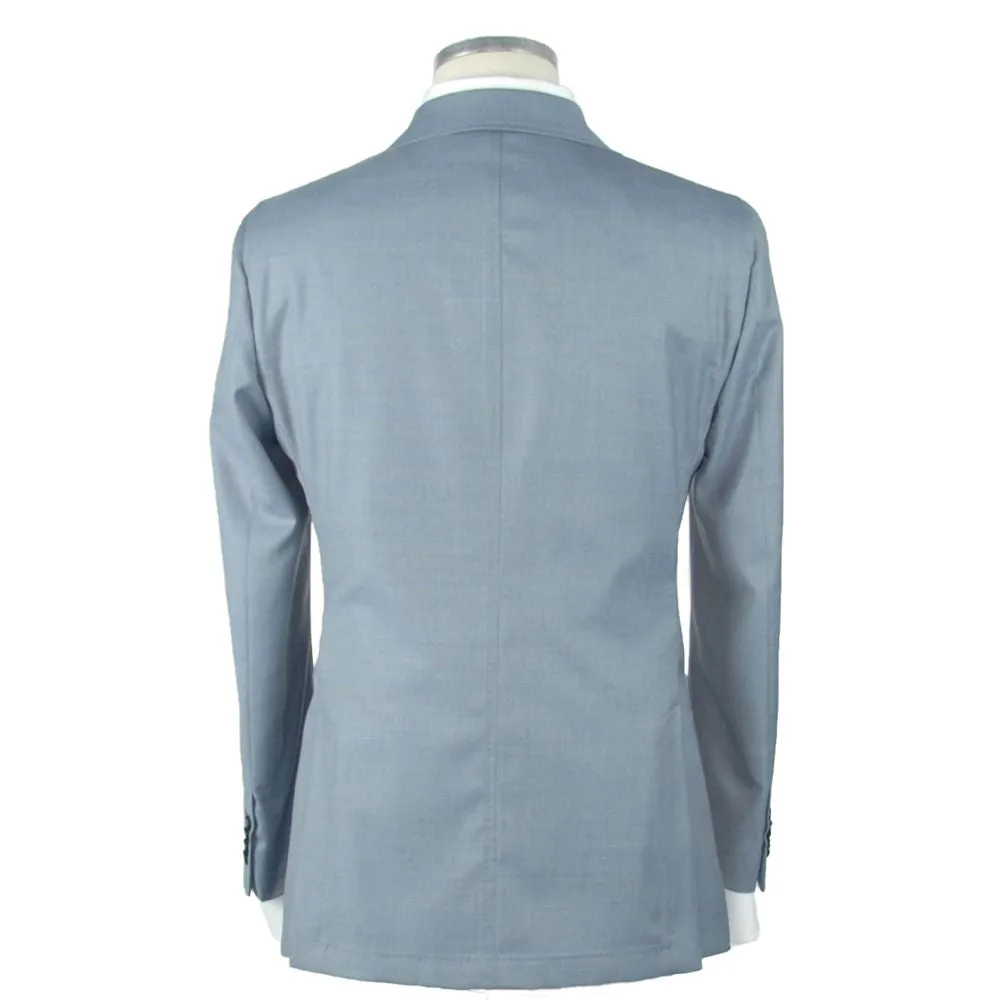 Emilio Romanelli Blue Wool Men's Blazer sold by Siebentaschen product image thumbnail 2