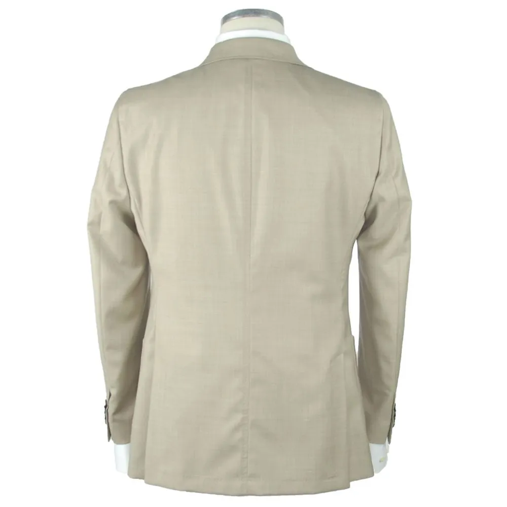 Emilio Romanelli Beige Wool Men's Blazer sold by Siebentaschen product image thumbnail 2